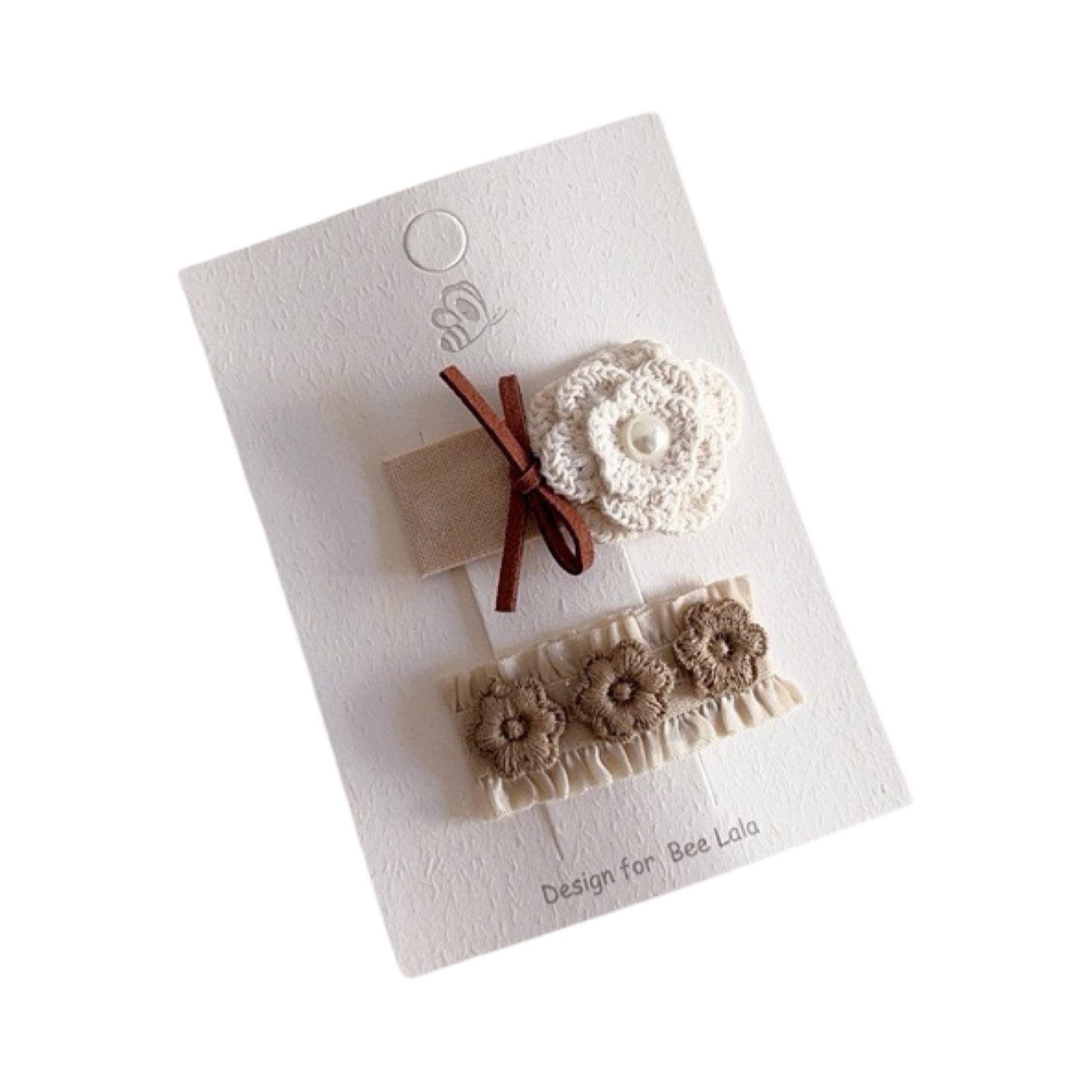 Hairpins: Set brown/beige (2pcs)