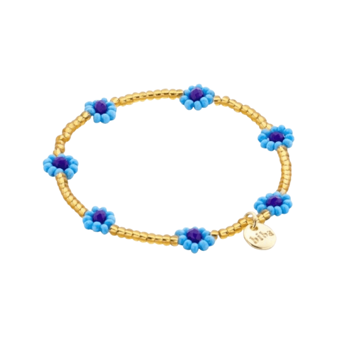 Armbandjes Biba bloemetjes fel blauw