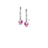 Zilveren kinderoorbellen: Hartjes roze (Gento for kids brisure sluiting)