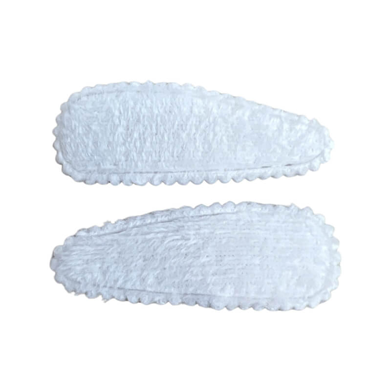 Haarspeldjes: Velours wit (klik klak 5cm)