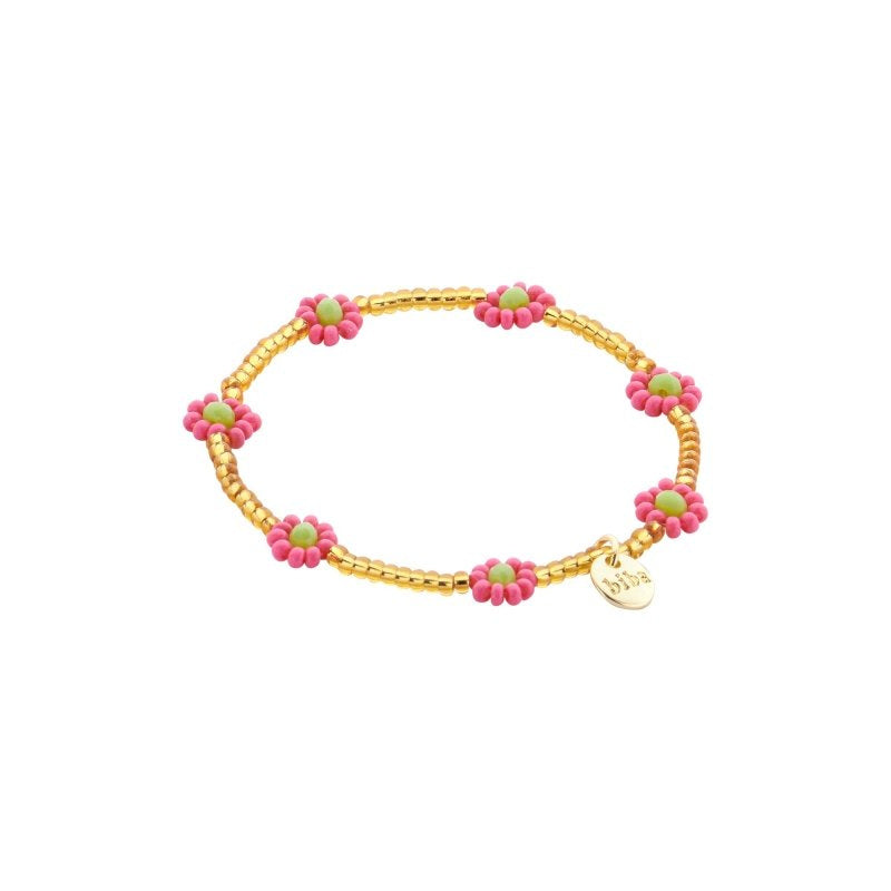 Armbandjes Biba bloemetjes roze