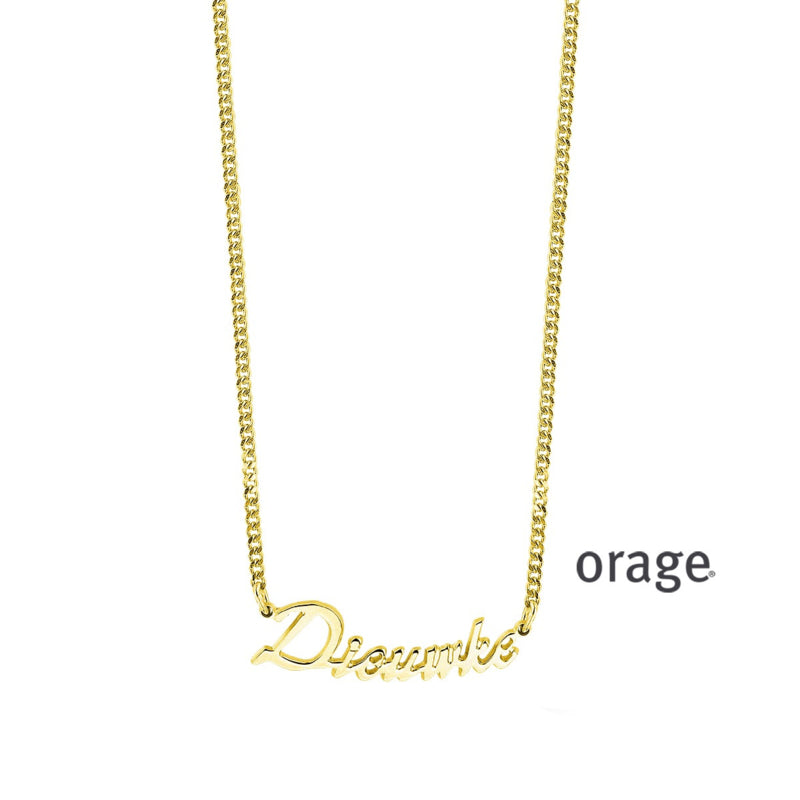 Ketting met naam (verguld goud) ORAGE