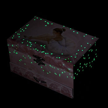 Sieradendoosje: Ballerina (licht roze glow in the dark)
