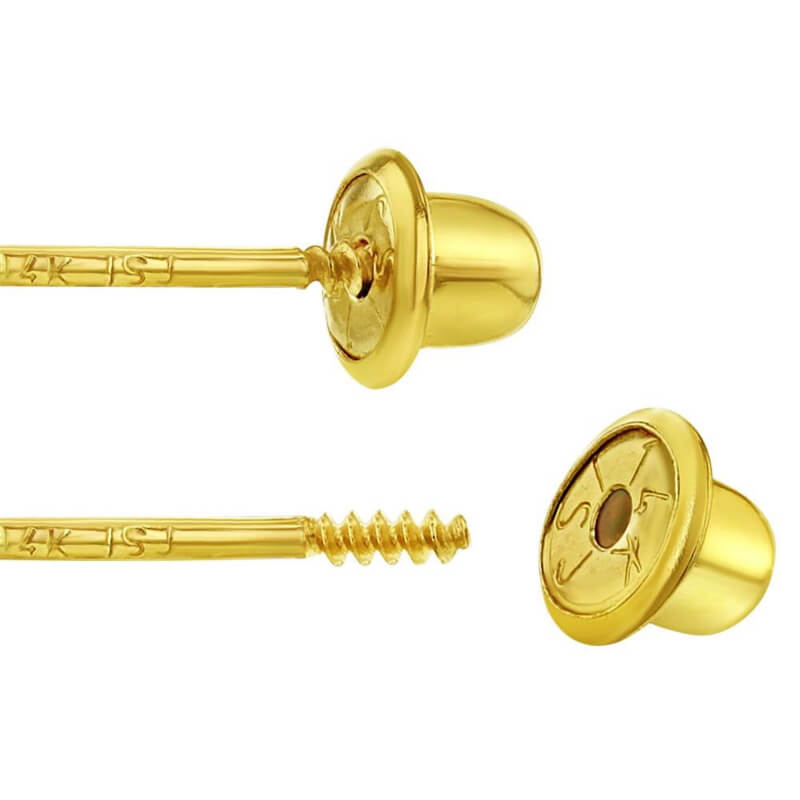 Gouden kinderoorbellen: Bijtjes met schroefsluiting