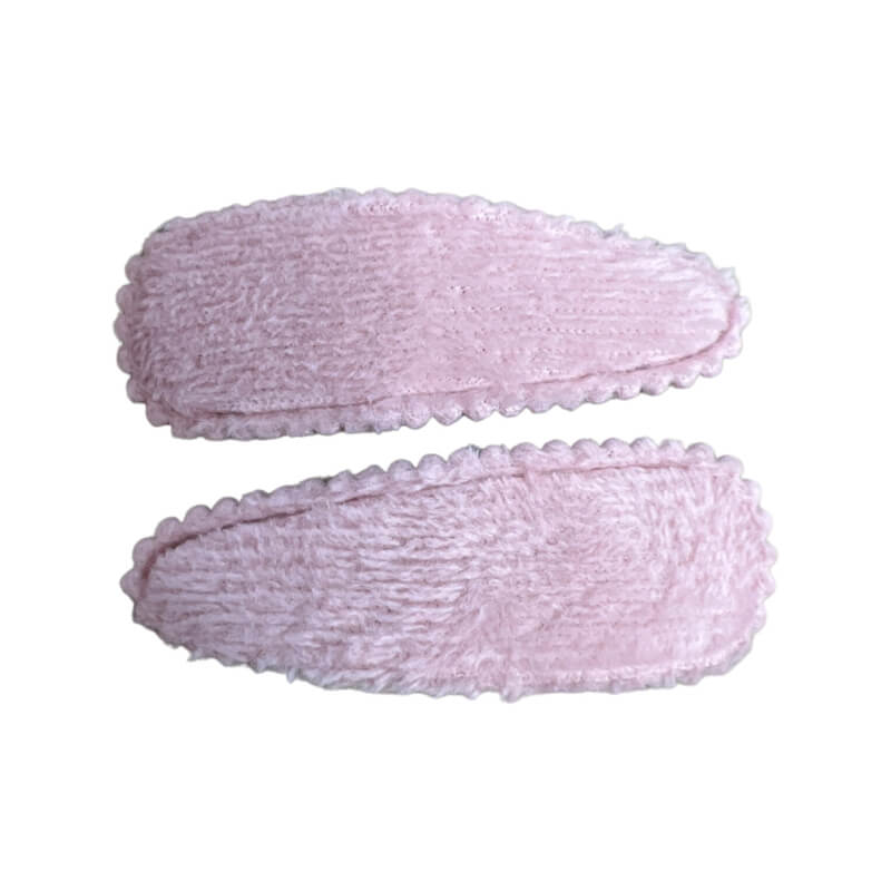 Haarspeldjes: Velours Roze (klik klak 5cm)