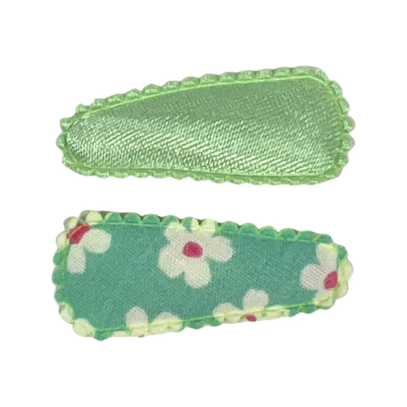 Haarspeldjes: Groen/bloem (klik klak 3cm)