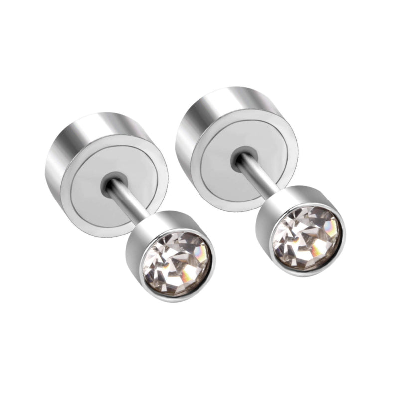 Chirurgisch staal kinderoorbellen: Kristal met druksluiting (3mm)