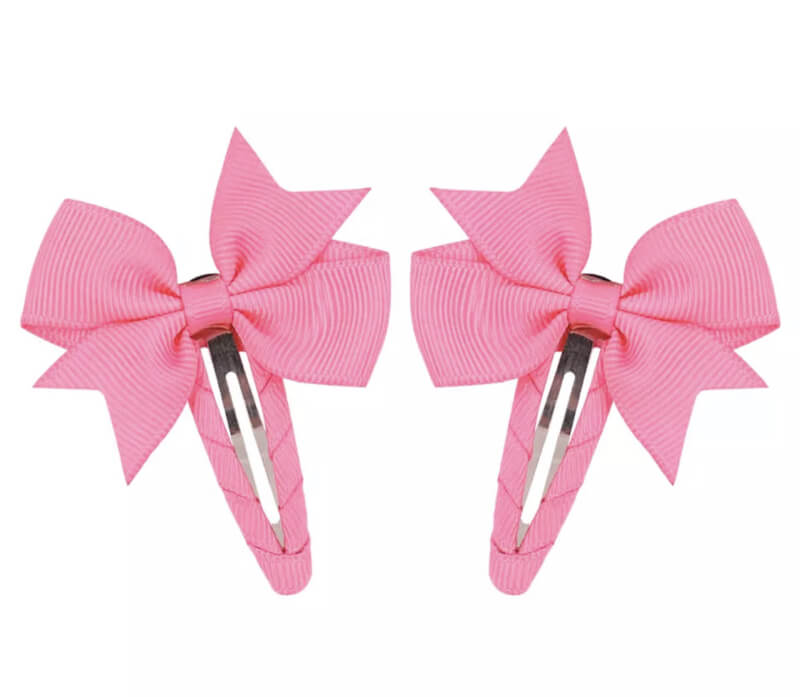 Haarspeldjes: Roze strikjes (klik klak)