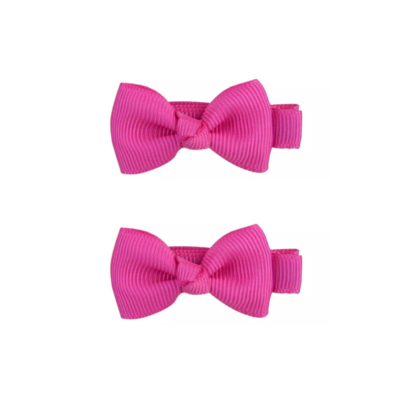 Haarspeldjes: Strikjes roze/paars (2stk)