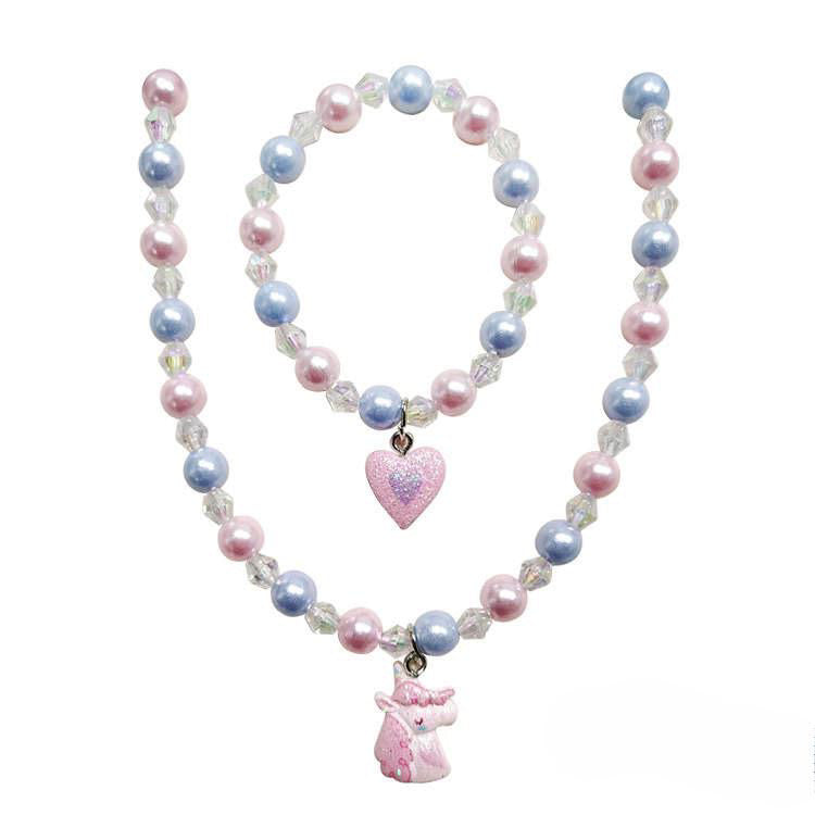 Kinderketting met armbandje: Eenhoorn/hartje