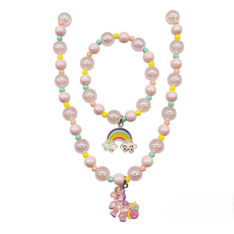 Kinderketting met armbandje: Regenboog/eenhoorn