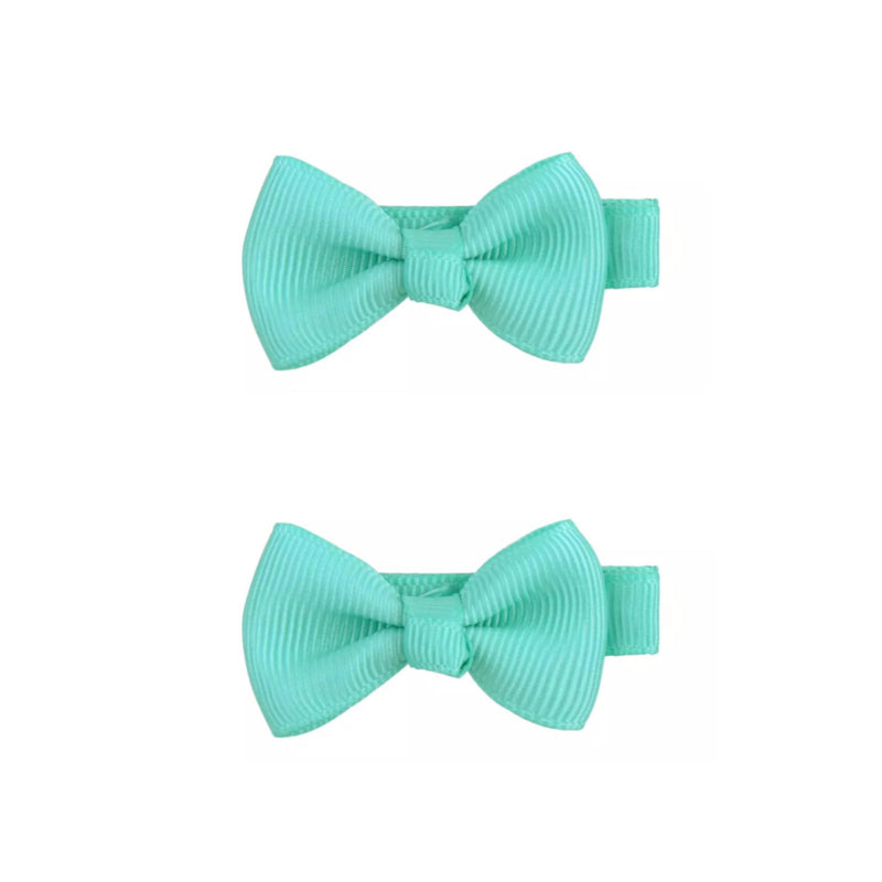Haarspeldjes: Turquoise strikjes (2stk)