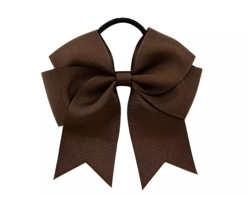 Haarelastiekjes: Bruine strik (groot)