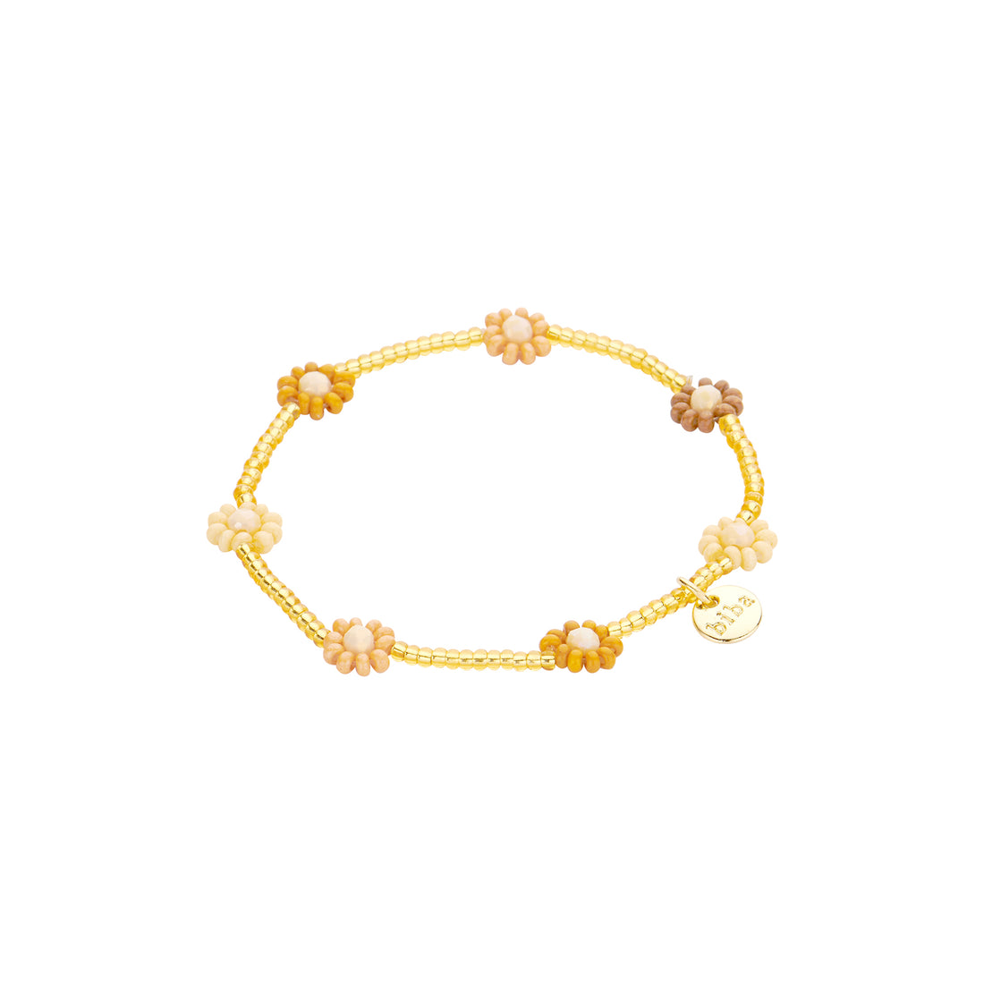 Armbandjes Biba bloemetjes beige/bruin