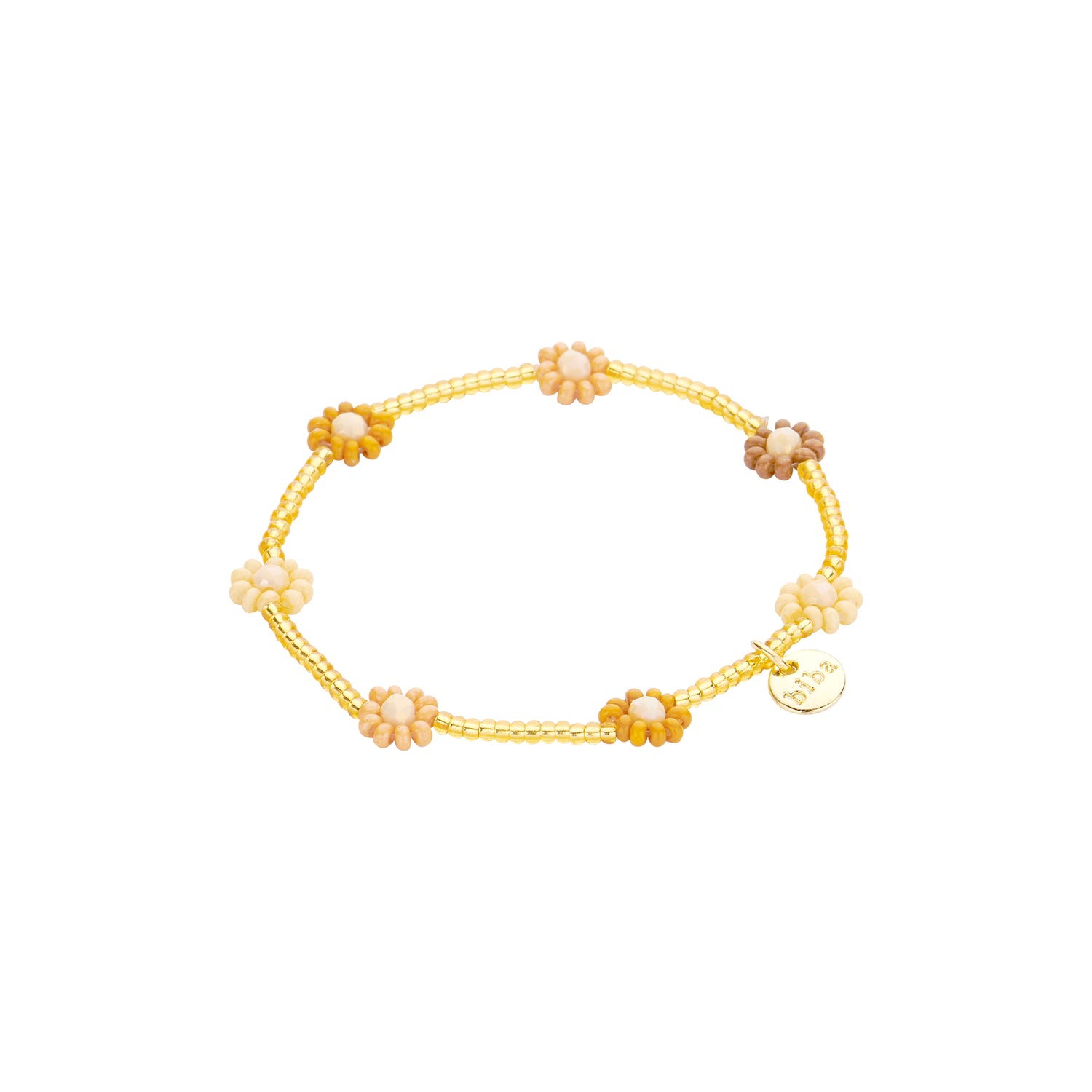 Armbandjes Biba bloemetjes beige/bruin