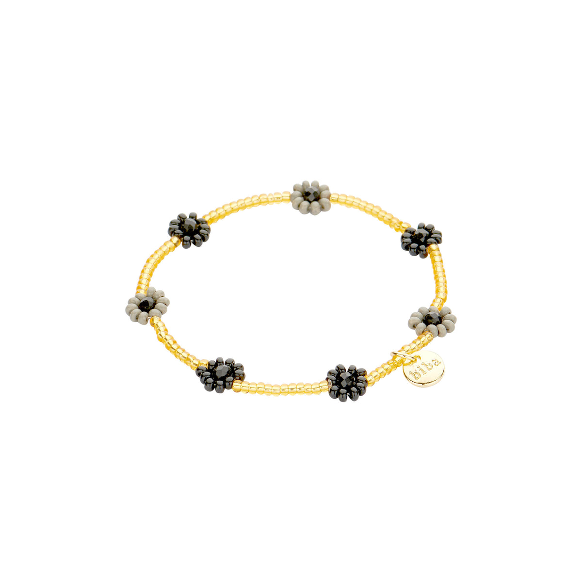 Armband Biba blommor svart