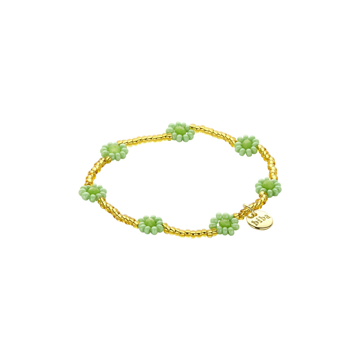 Armbandjes Biba bloemetjes groen