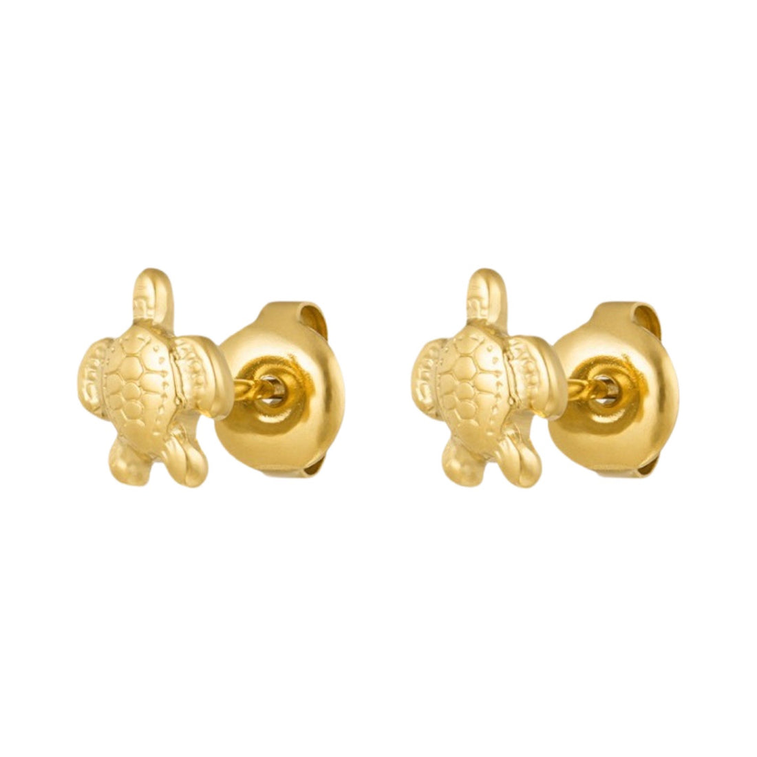 Chiralstahl-Ohrringe für Kinder: Schildkröten Gold