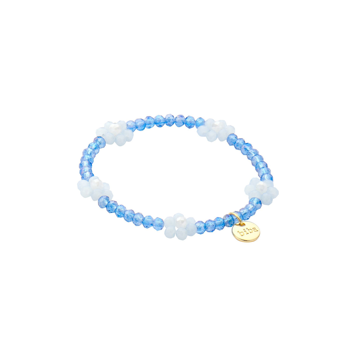 Armbånd Biba krystal isblå blomster