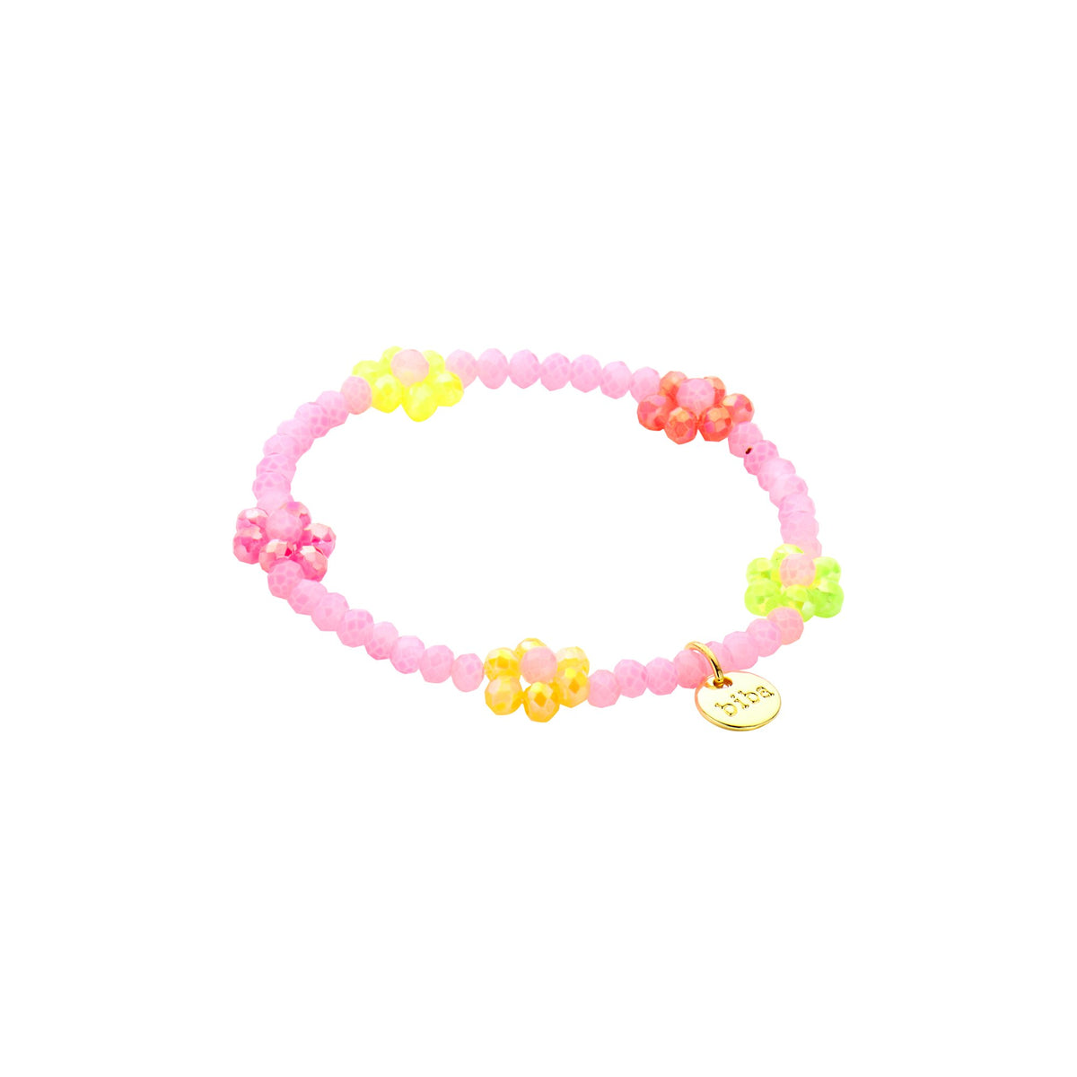 Armbandjes Biba kristal fluor bloemetjes