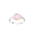 Zilveren kinderring met roze donut 