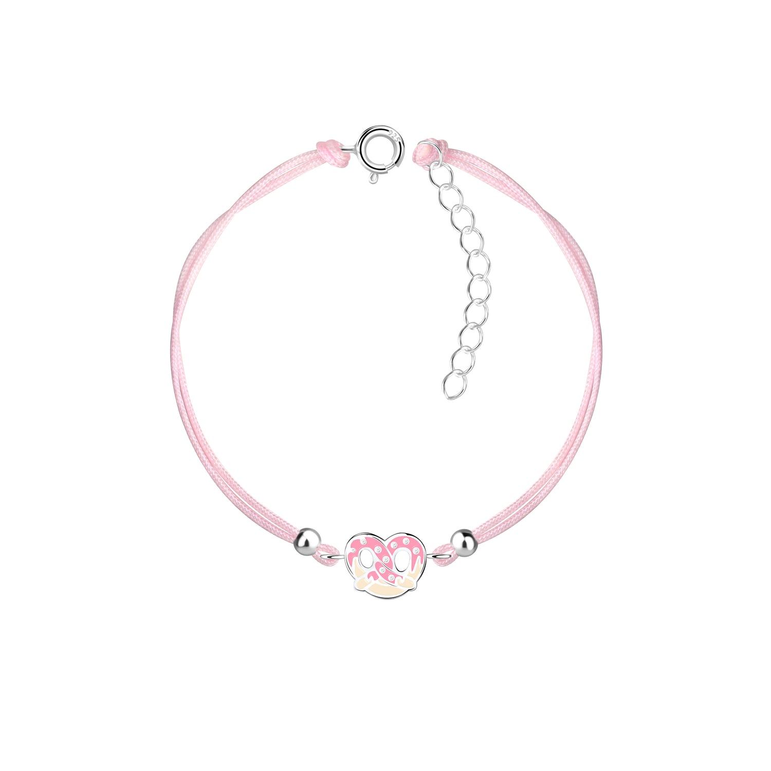 Bracelet réglable pour enfants Premium : Bretzel rose