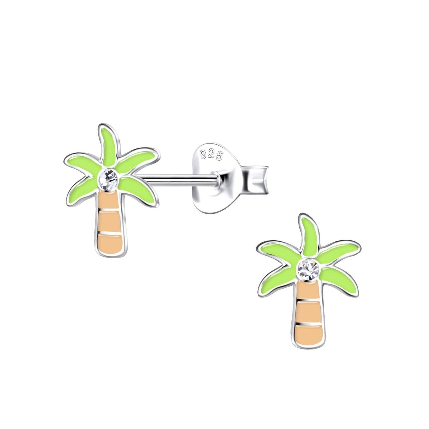 Silberne Ohrringe für Kinder: Palmen