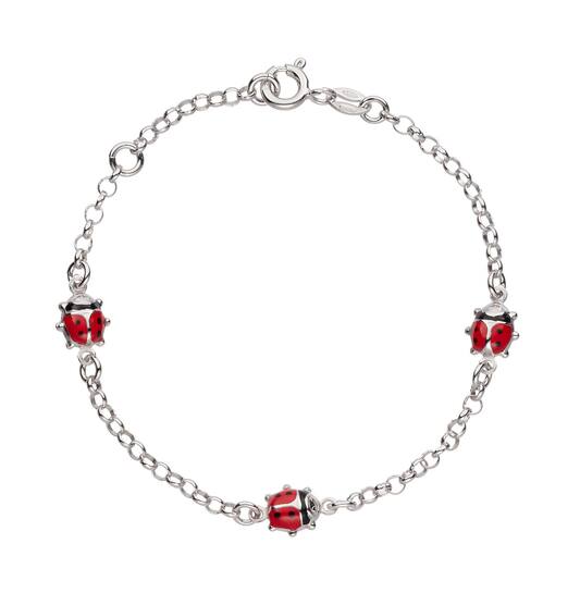 Pulsera infantil: Pulsera de plata Mariquita