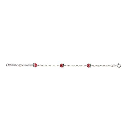 Pulsera infantil: Pulsera de plata Mariquita