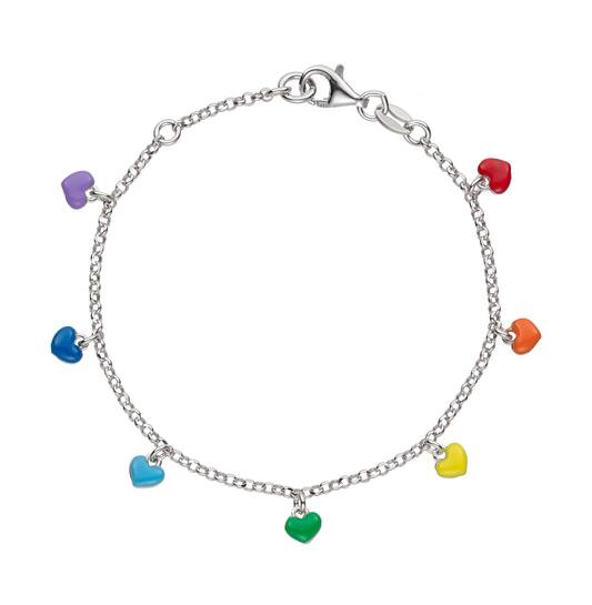 Kinderarmbandje: Gekleurde hartjes armband