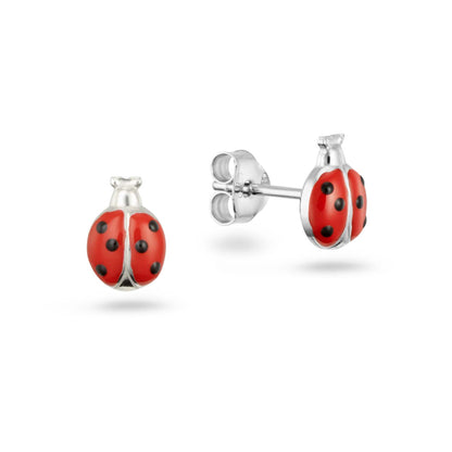 Pendientes infantiles de plata: Mariquitas