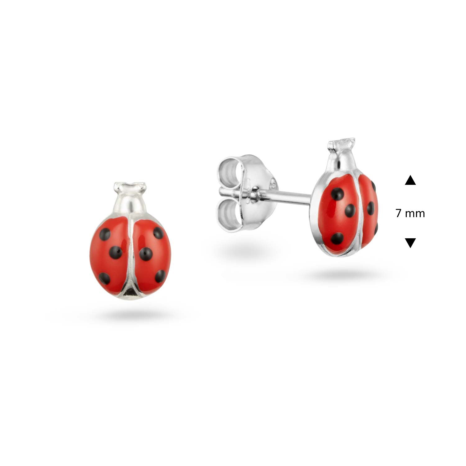 Pendientes infantiles de plata: Mariquitas
