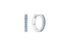 Silberne Ohrringe für Kinder: Hellblau (Kreolen)