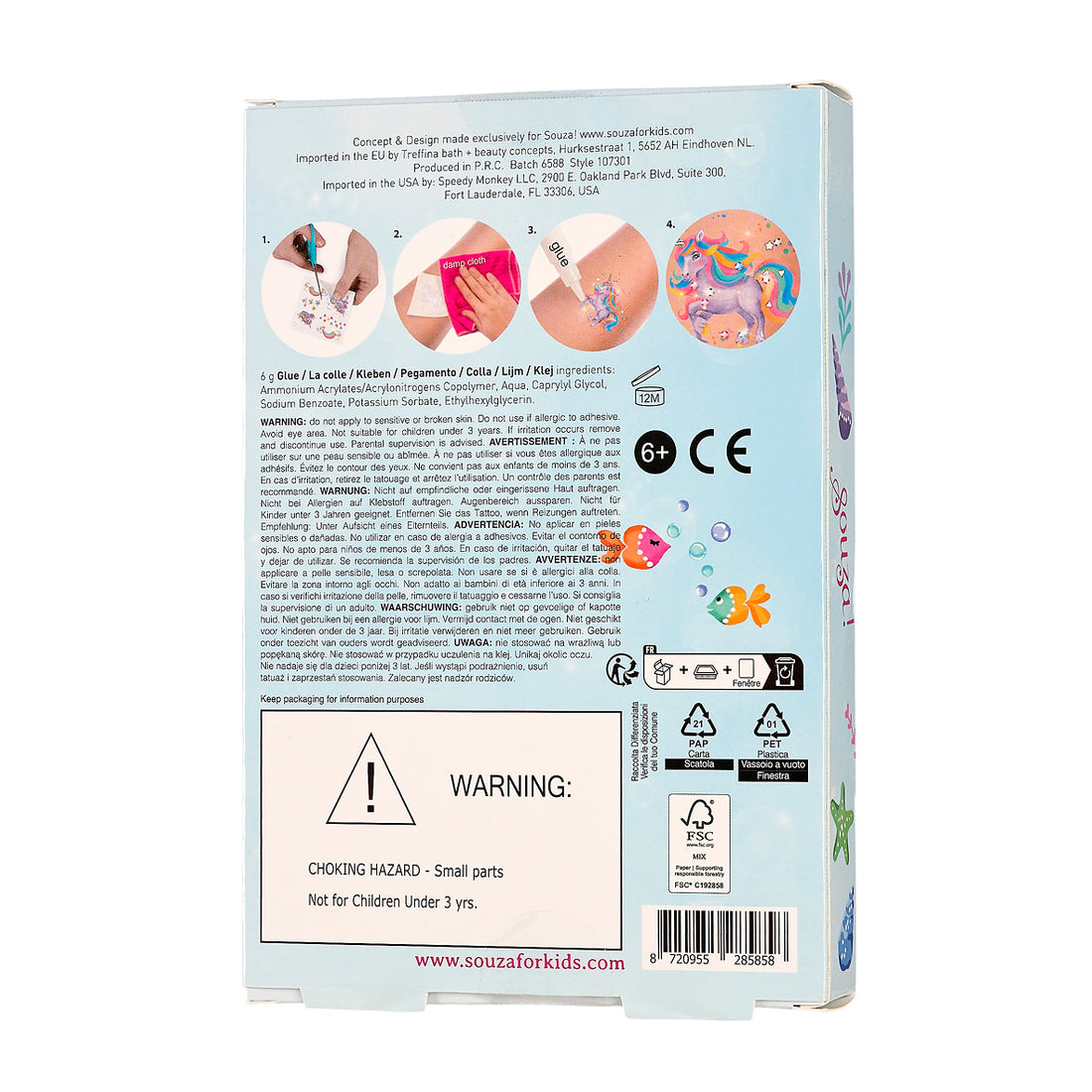 Glitter Tattoo set Zeemeerminnetje