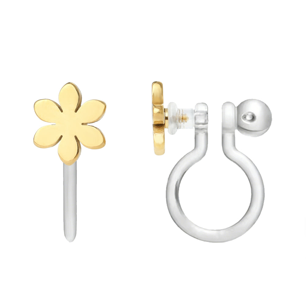 Ohrringe zum Anstecken: Goldblumen (ansteckbar)