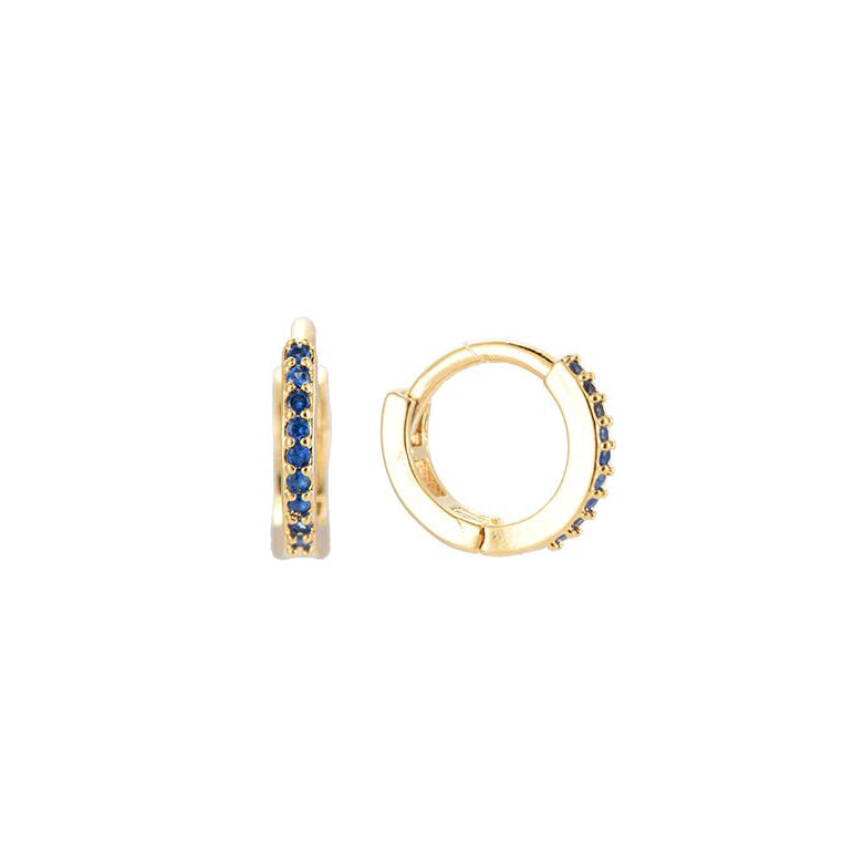 Chirurgisch staal kinderoorbellen: Kleine donker blauwe creolen 10mm (goud)