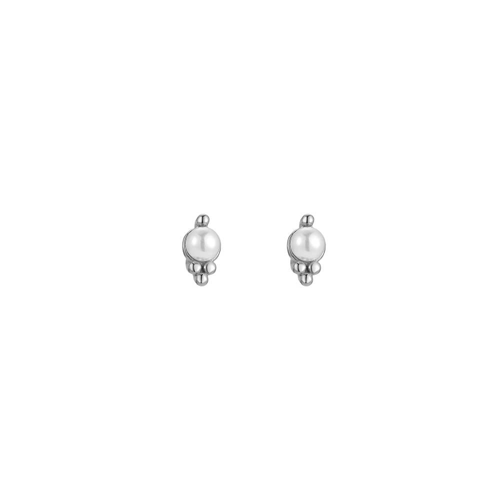 Chirurgenstahl-Ohrringe für Kinder: Silberne Perle
