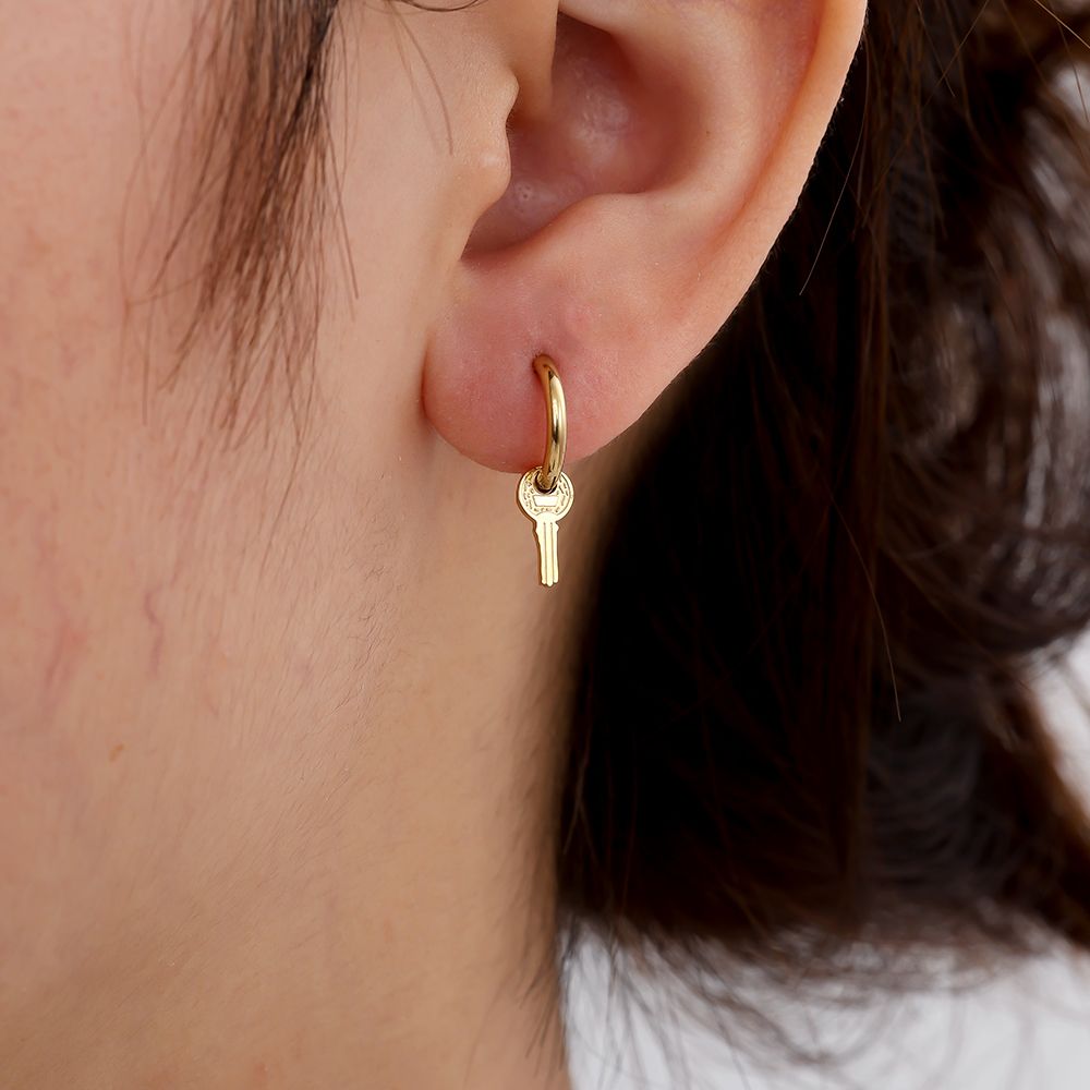 Chirurgisch stalen kinderoorbellen: Creolen sleutejes (goud)