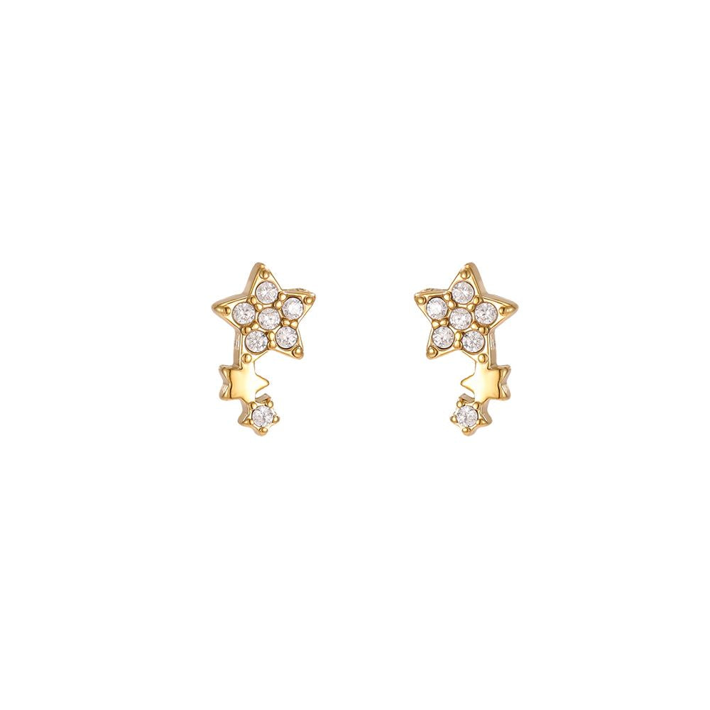 Chirurgisch staal kinderoorbellen: Falling Stars (goud)