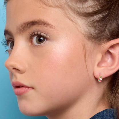 Hypoallergene Kinder-Ohrringe: Einhorn Creolen