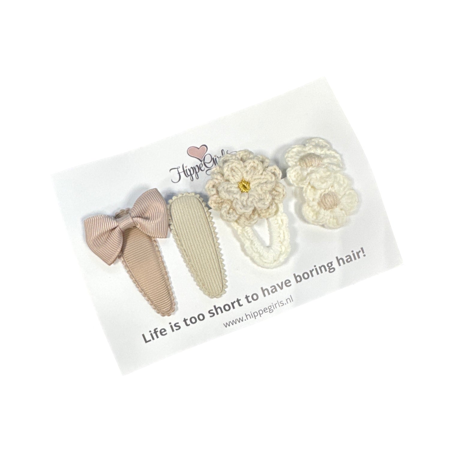 Hairpins: Luxe set beige/creamé (click click click 5cm)