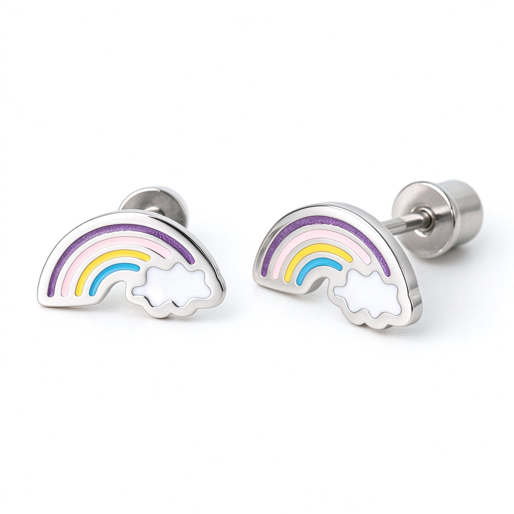 Hypoallergeen kinderoorbellen: Regenboogje met schroefsluiting