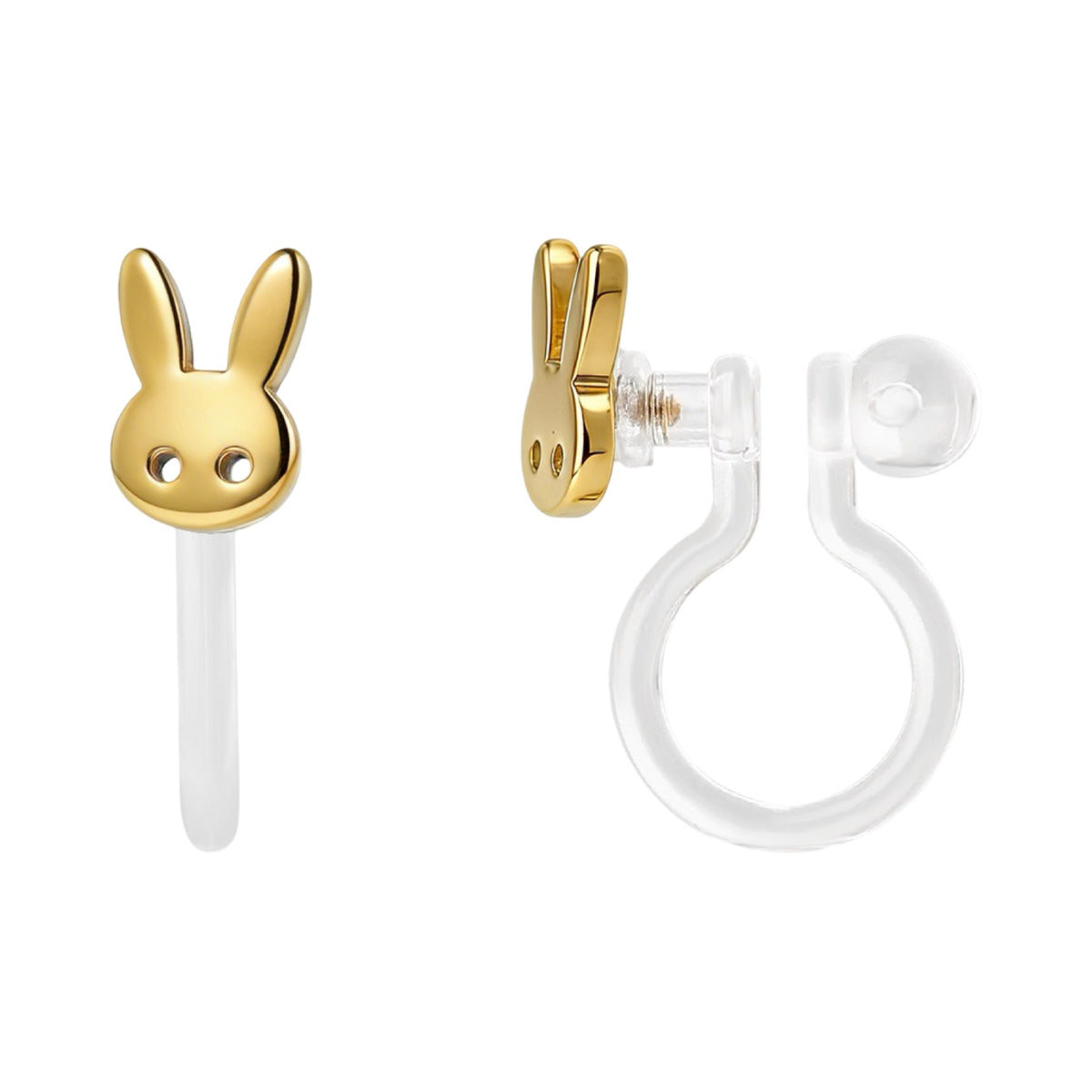 Clip-on earrings: Gold bunnies (clip-on)