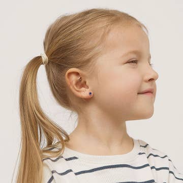 Zilveren kinderoorbellen: Kristal Blank met schroefsluiting