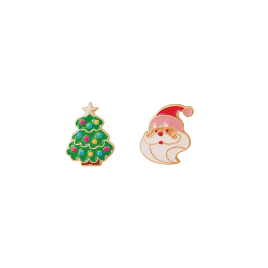 Hypoallergene Ohrringe für Kinder: Weihnachtsmann & Weihnachtsbaum