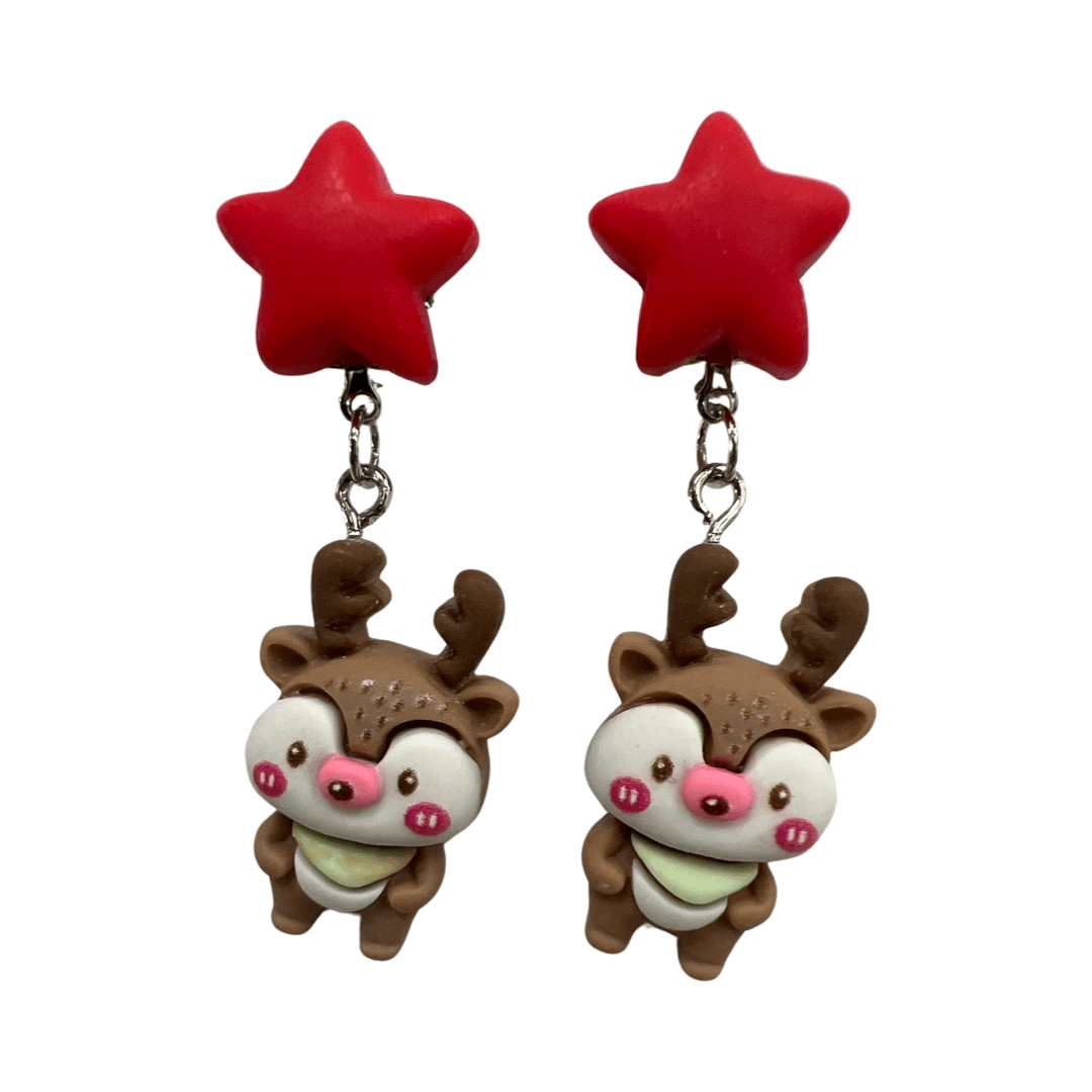 Clip earrings: Reindeer