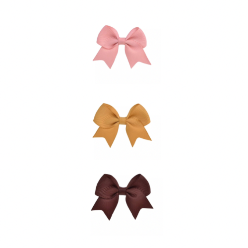 Hairpins: Set 3 Claire bows brown