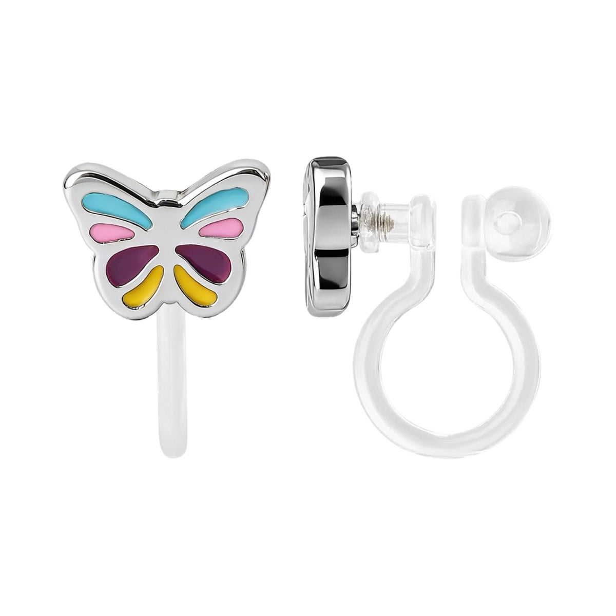 Clip earrings: Butterfly colored (clip-on)