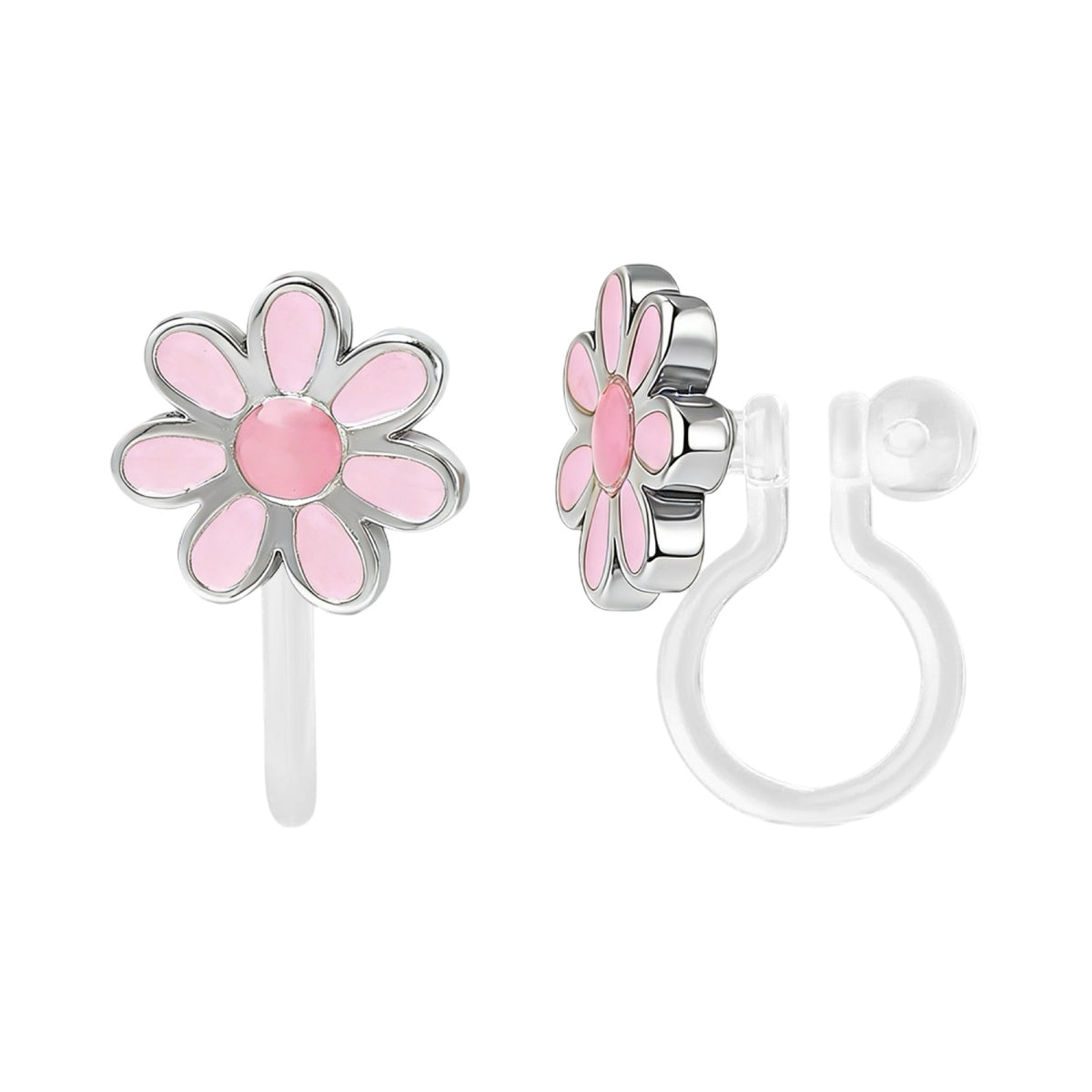 Clip-on earrings: Pink flowers (clip-on)