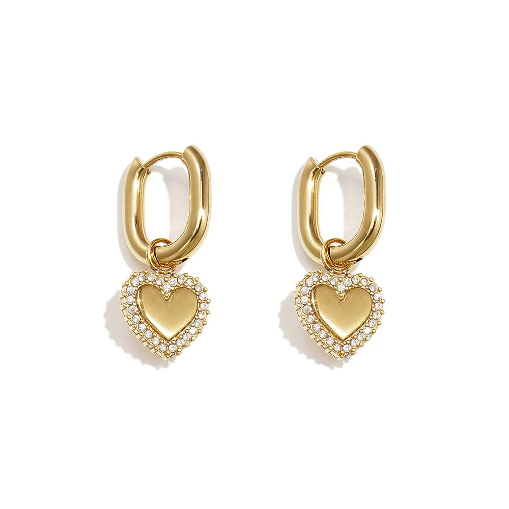 Chirurgisch stalen oorbellen: Sweetheart Studs gold (creolen)
